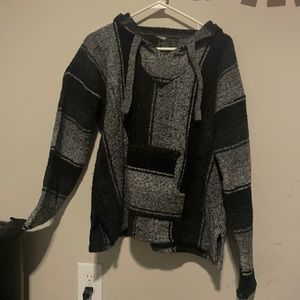 Black/grey woven hoodie